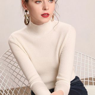 Áo Len Nữ DeRuiLaDy Fall New Women Áo len cao cổ Áo len đen Hồng dệt kim Áo len mỏng Áo len mùa đông Áo len giản dị hàng đầu giá sỉ