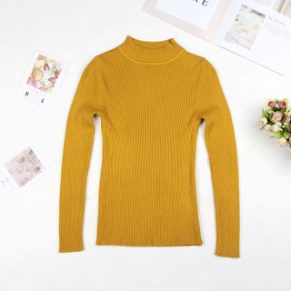 Áo Len Nữ DeRuiLaDy Fall New Women Áo len cao cổ Áo len đen Hồng dệt kim Áo len mỏng Áo len mùa đông Áo len giản dị hàng đầu