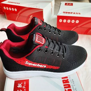 Giày sneaker nữ màu đen đỏ in chữ trắng Mã 1950 1