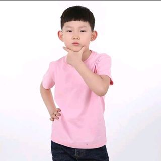 áo thun cotton màu trơn cổ tròn thời trang bé trai sành điệu giá sỉ