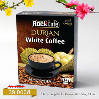 Cà phê sầu riêng - Rockcafe Durian White coffee - Hộp 20 gói x 20g