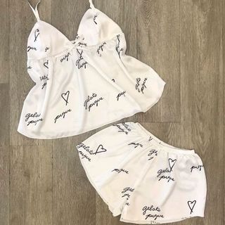 Đồ bộ mặc nhà pijama đùi Hai Dây nữ lụa Siêu MỊn