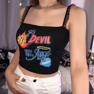 Áo 2 dây viền in