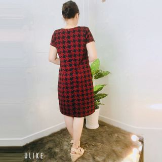 Đầm Suông Nút Kiểu Họa Tiết Caro
