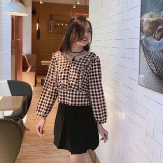 Áo cổ v cột nơ