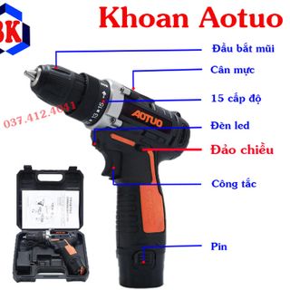 MÁY KHOAN PIN AOTUO 12V CÓ ĐẢO CHIỀU