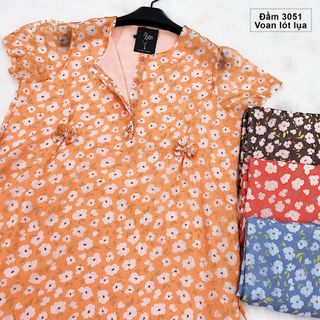 Đầm bầu voan lót lụa 3051