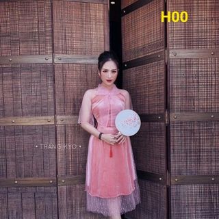 set đầm nhung phối ren