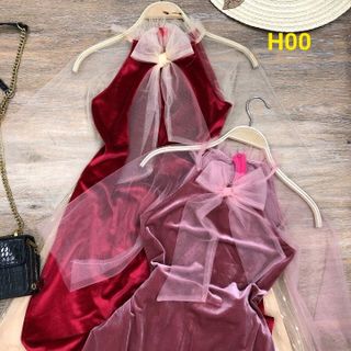 set đầm nhung phối ren