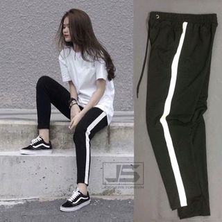 Quần jogger 1 sọc suông unisex có bigsize