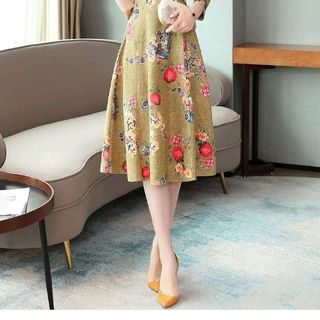 đầm da lộn họa tiết cao cấp