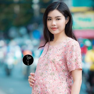 Đầm bầu dáng xòe họa tiết hoa 2543