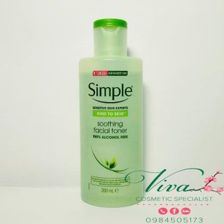 Nước Hoa Hồng Dành Cho Da Nhạy Cảm Simple Kind To Skin Soothing Facial Toner 200 mL
