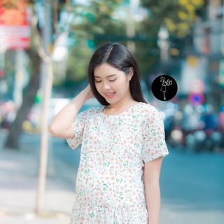 Đầm bầu dáng xòe họa tiết hoa 2543