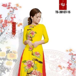 set áo dài cách tân in hoa