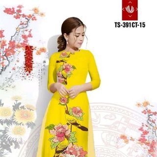 set áo dài cách tân in hoa