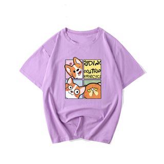 Áo Thun Nữ Form Rộng Thoải Mái áo phông ulzzang Dáng Yêu Cún Con Trắng Đen Hồng Tím Chọn