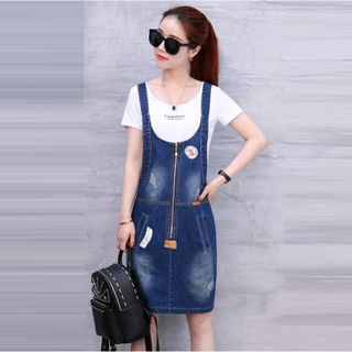 Đầm Yếm Dây Kéo Phối Logo Chữ S