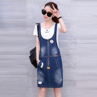 Đầm Yếm Dây Kéo Phối Logo Chữ S
