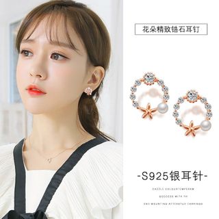 Bông Tai Nữ Hoa Tai Phong cách Hàn Quốc được chế tác từ Bạc cao cấp