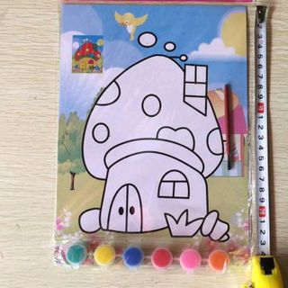bộ tranh tô gồm 2 tấm tranh kích thước 19cm x 26cm và 6 màu nước và 1 Cây cọ chỉ 7k nguyên bộ rẻ sỉ tranh tô