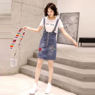 Đầm Yếm Dây Kéo Phối 2 Túi