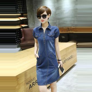 Đầm Jean Cổ Sơ Mi Cao Cấp
