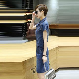 Đầm Jean Cổ Sơ Mi Cao Cấp