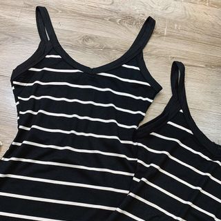 Đầm body sọc ngang 2 dây