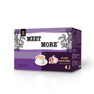 Cà phê khoai môn hòa tan Meet More 270g Hộp 15 Gói