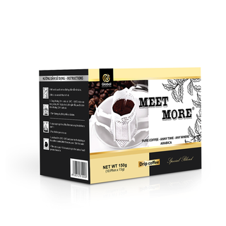 Cà phê Arabica phin giấy Meet More 150g Hộp 10 Gói