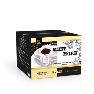 Cà phê Arabica phin giấy Meet More 150g Hộp 10 Gói