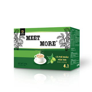 Cà phê nhàu hòa tan Meet More 270g Hộp 15 Gói