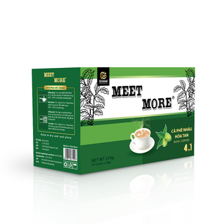 Cà phê nhàu hòa tan Meet More 270g Hộp 15 Gói