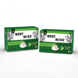 Cà phê nhàu hòa tan Meet More 270g Hộp 15 Gói