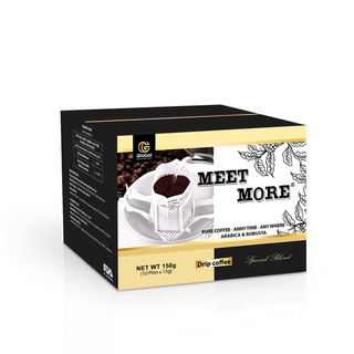 Cà phê Robusta Arabica phin giấy Meet More 150g Hộp 10 Gói
