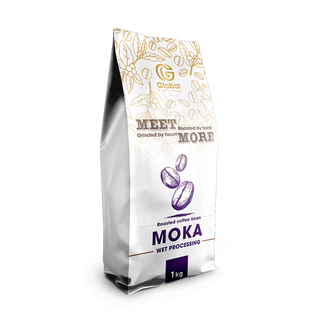 Cà phê Moka chế biến ướt Meet More 1Kg