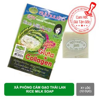 Xà phòng cám gạo thái lan Jam Rice Milk Soap x1 lốc 12 cục