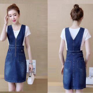 Đầm Yếm Cutout Eo Phối Dây Kéo