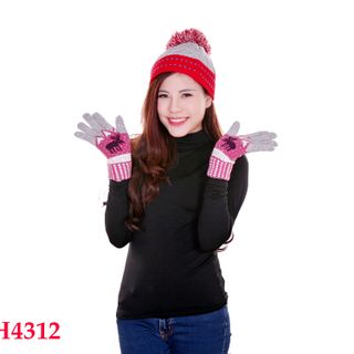 Mũ len nữ quả bông VH4312