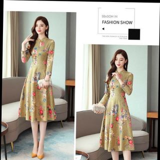 Đầm da lộn cao cấp