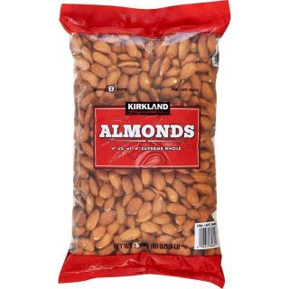 Hạt hạnh nhân Kirkland Almonds không muối gói 136kg của Mỹ giá sỉ