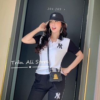 Set bộ Ny thêu cổ trụ năng động siêu Hot