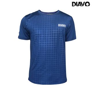 Áo thể thao DIAVO ngắn tay CỔ TRÒN họa tiết CARO chất đẹp trẻ trung khỏe khoắn thời trang co giãn thoáng mát phù hợp với mọi lưa tuổi