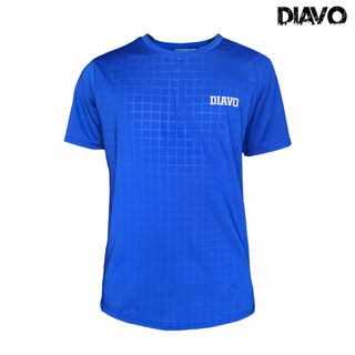 Áo thể thao DIAVO ngắn tay CỔ TRÒN họa tiết CARO chất đẹp trẻ trung khỏe khoắn thời trang co giãn thoáng mát phù hợp với mọi lưa tuổi