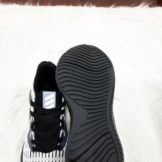 Giày sneaker nam màu xám trắng vân vải sọc thể thao Mã 9008 X