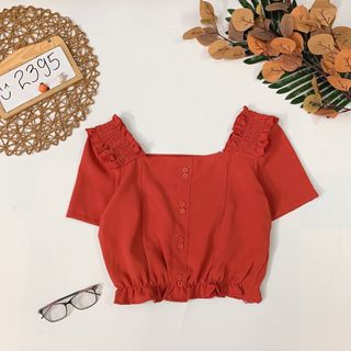 Áo nút Vai bo thun xinh lắm