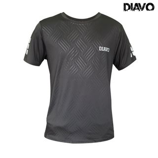 Áo thể thao DIAVO ngắn tay CỔ TRÒN họa tiết CARO SÓNG chất đẹp trẻ trung khỏe khoắn thời trang co giãn thoáng mát