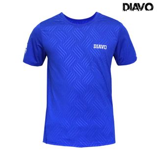 Áo thể thao DIAVO ngắn tay CỔ TRÒN họa tiết CARO SÓNG chất đẹp trẻ trung khỏe khoắn thời trang co giãn thoáng mát