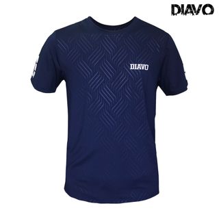 Áo thể thao DIAVO ngắn tay CỔ TRÒN họa tiết CARO SÓNG chất đẹp trẻ trung khỏe khoắn thời trang co giãn thoáng mát